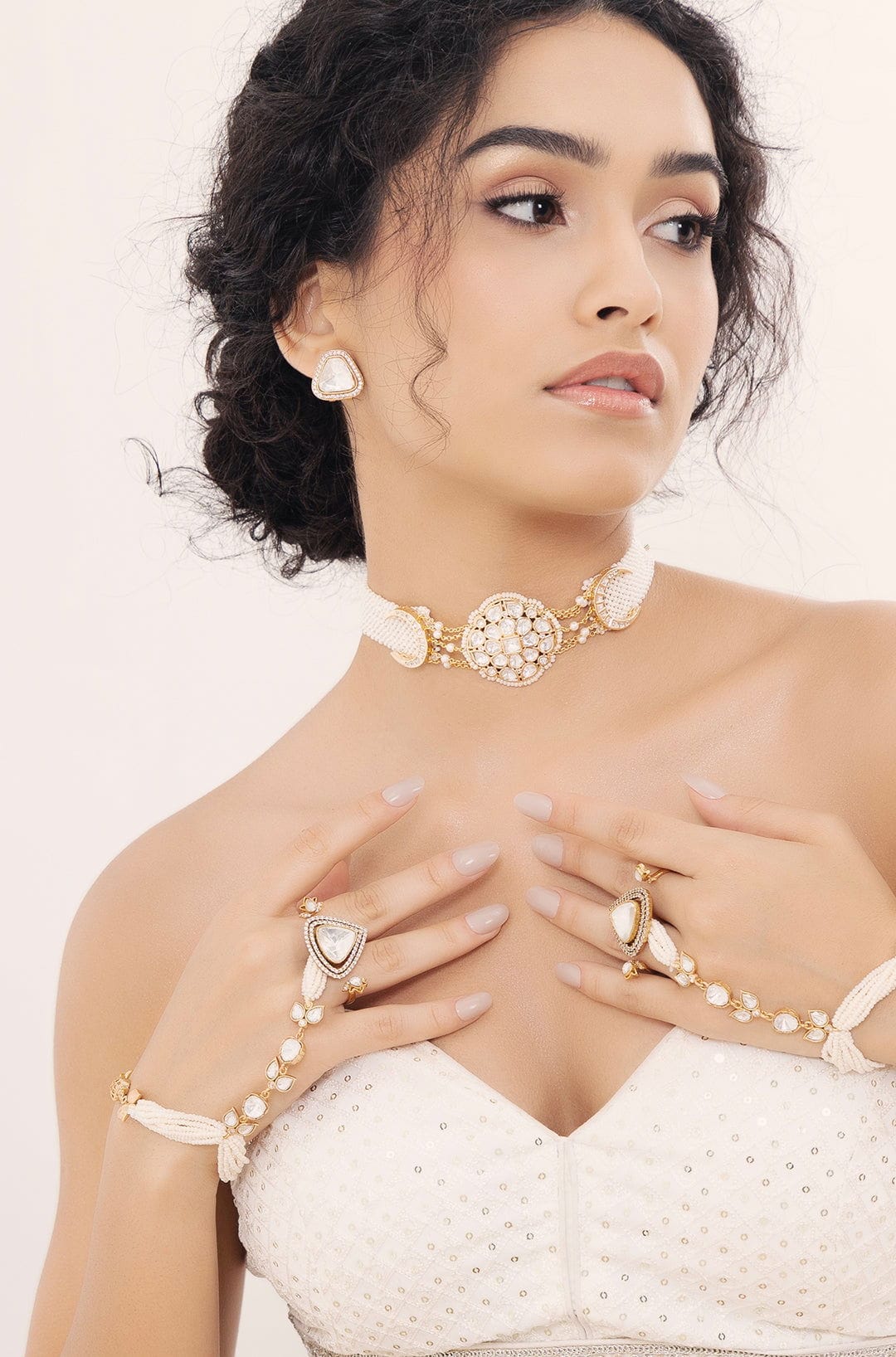 Polki-Pearl Sophisticated Choker Necklace - Image 3
