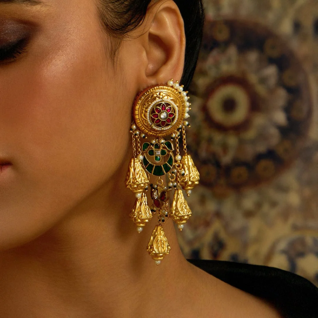 Rajwadi Elegance Round Dangle Earring