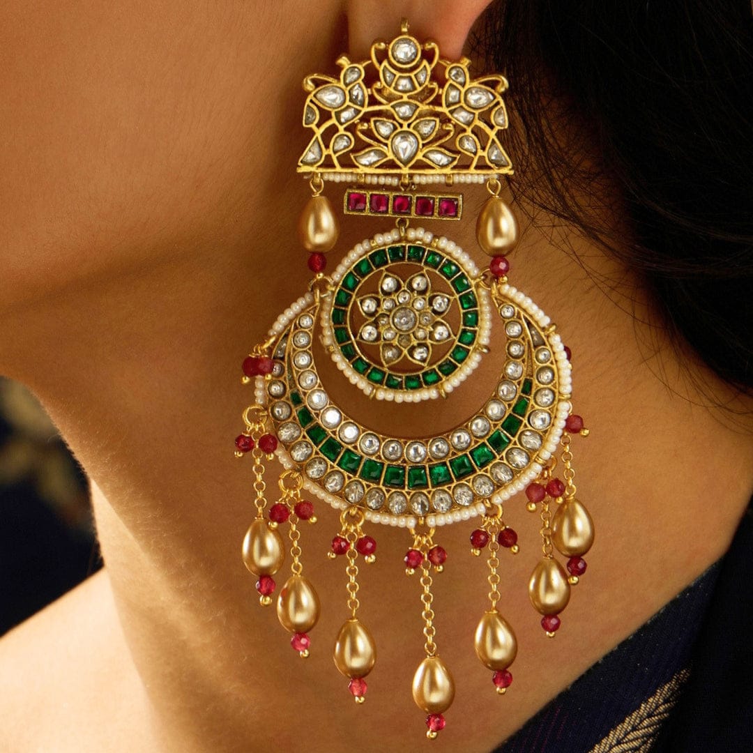 Rajwadi Fusion Chaandbali Earring - Image 3