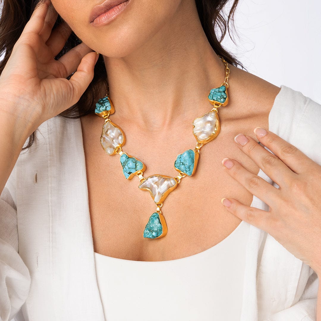 Raw Stone Statement Necklace