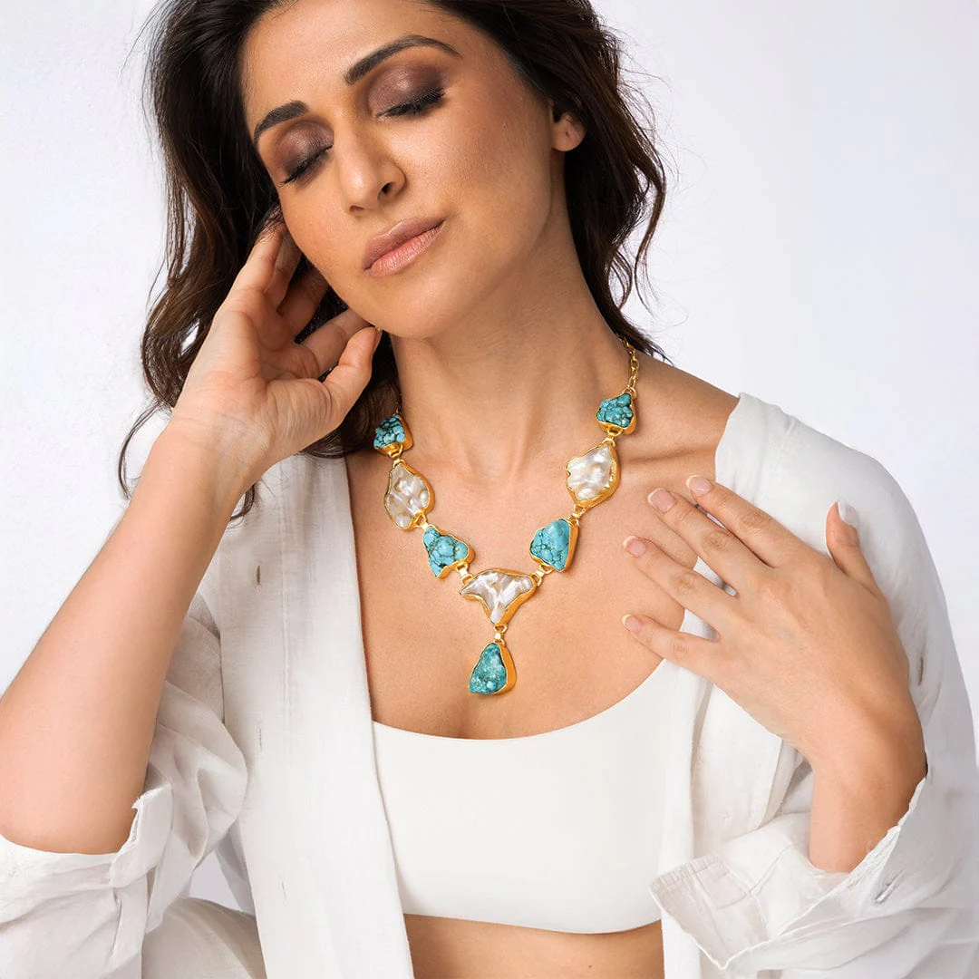 Raw Stone Statement Necklace - Image 2