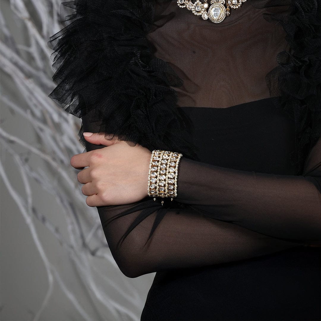 Regal Allure Pearl Mesh Bracelet - Image 2