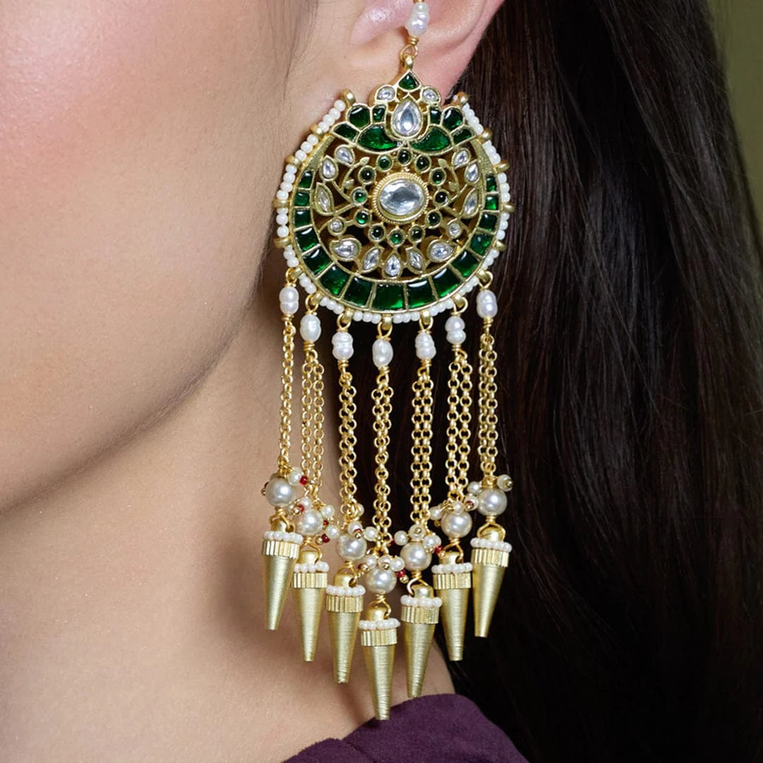 Regal Dazzle Drop Chandbalis - Image 4