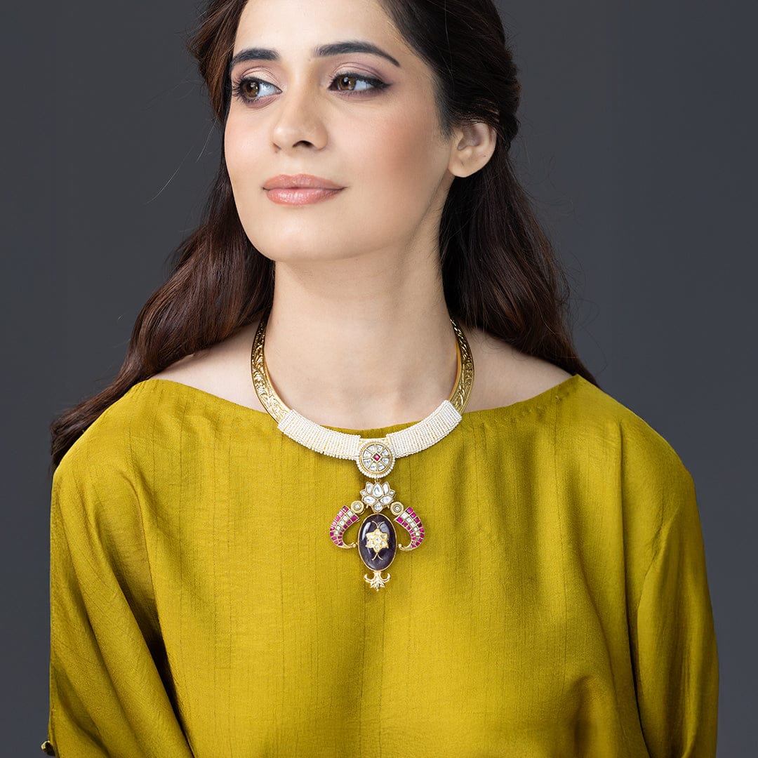Regal Gold-Collar Amethyst Necklace - Image 2