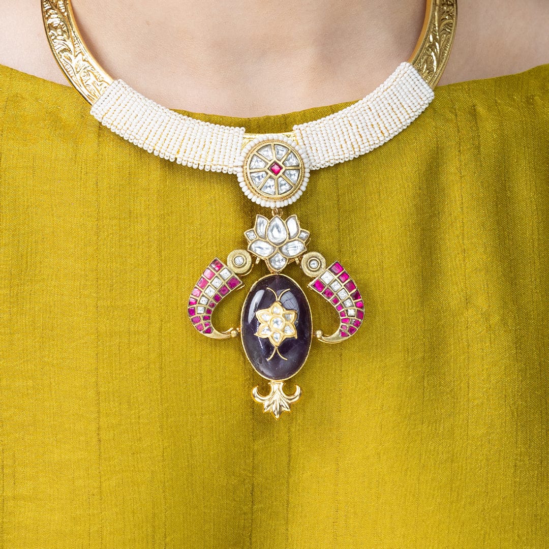 Regal Gold-Collar Amethyst Necklace - Image 3
