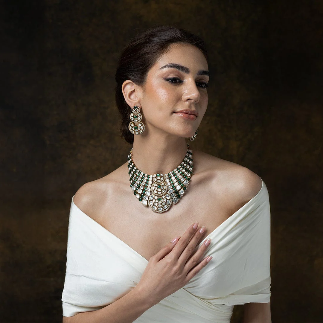 Regal Green Wave Necklace Set - Image 4
