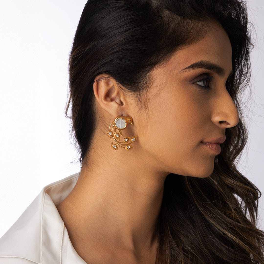 Round Cluster Drop Earrings - Image 2