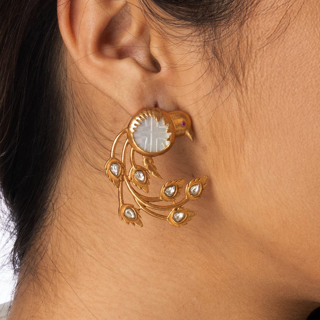 Round Cluster Drop Earrings - Image 3
