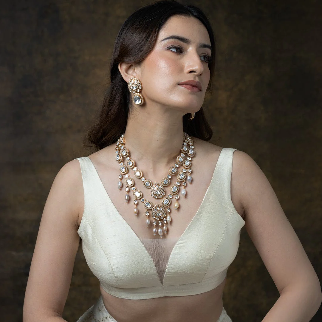 Royal Aura Layered Necklace Set - Image 4