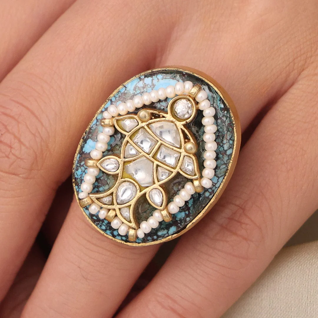 Royal Bloom Enamel Ring - Image 3