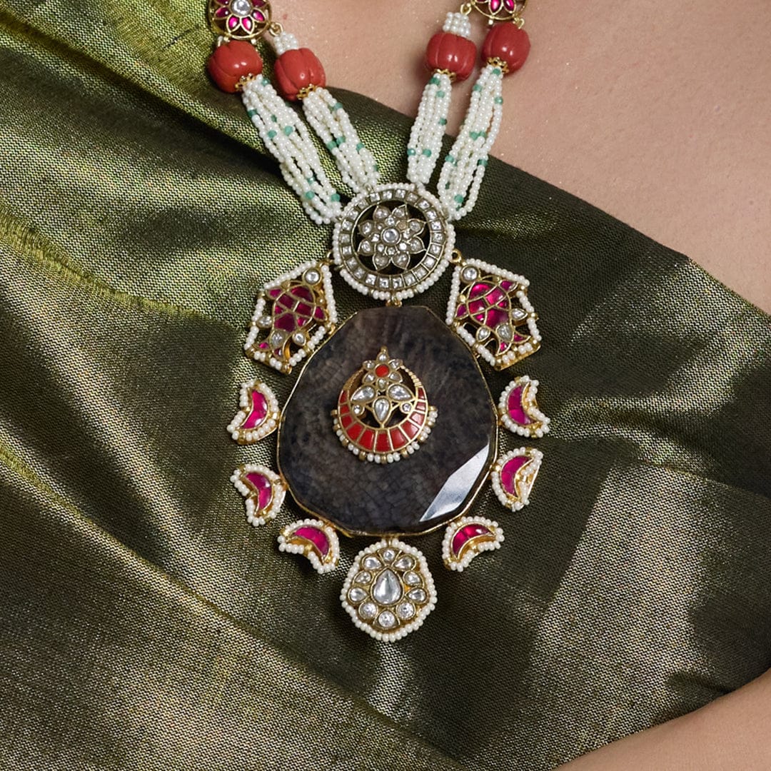 Royal Blue Stone Pendant Necklace - Image 3