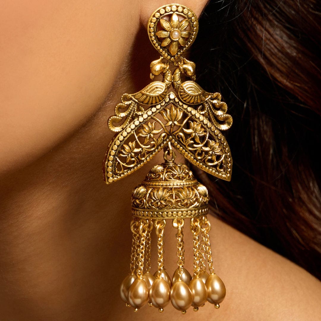 Royal Peacock Cascade Earring - Image 3