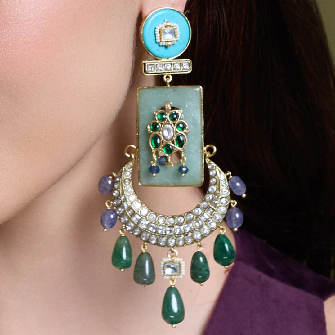 Royal Radiance Meenakari Chandbalis - Image 4