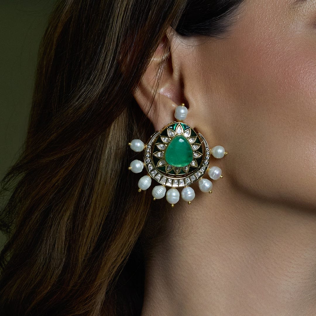 Royal Veil Emerald Studs