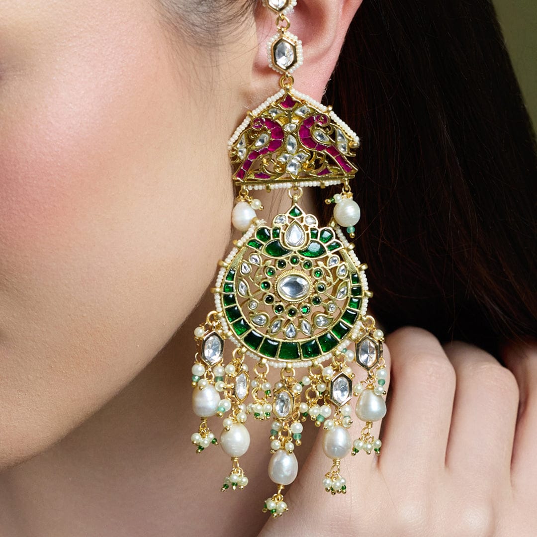 Royale Kundan Chandbali Earrings - Image 3