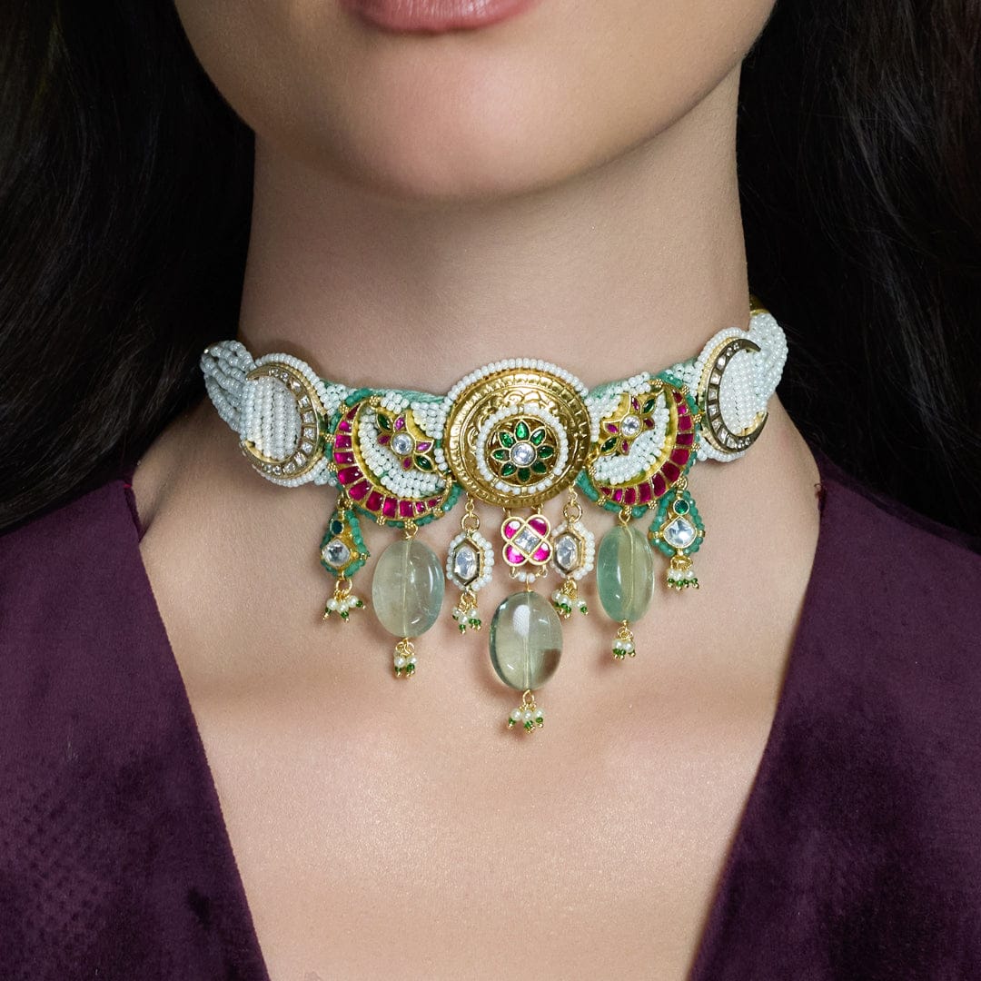 Sankalp Green Kundan Choker set