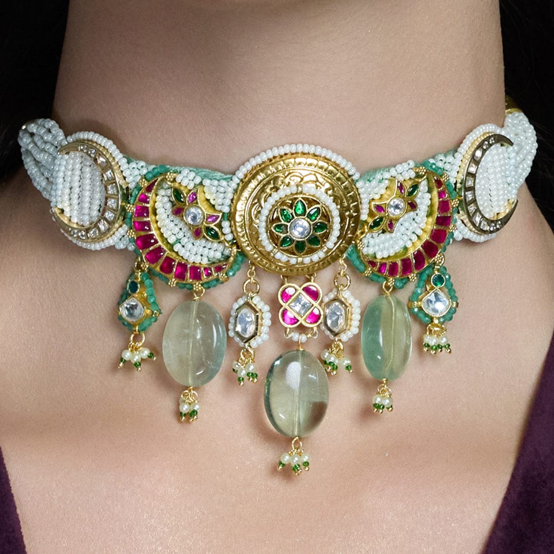 Sankalp Green Kundan Choker set - Image 3