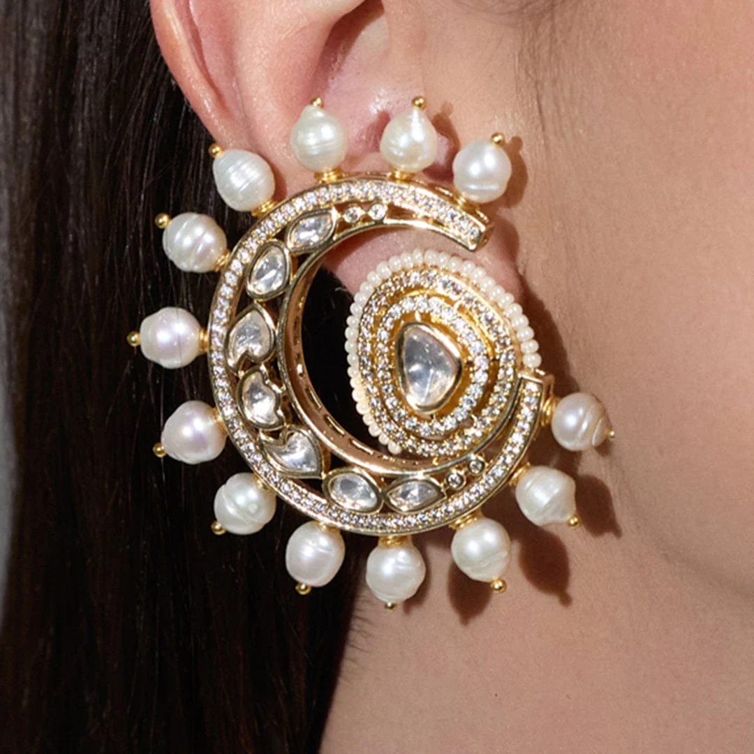 Shaan kundan Stud Earrings - Image 4