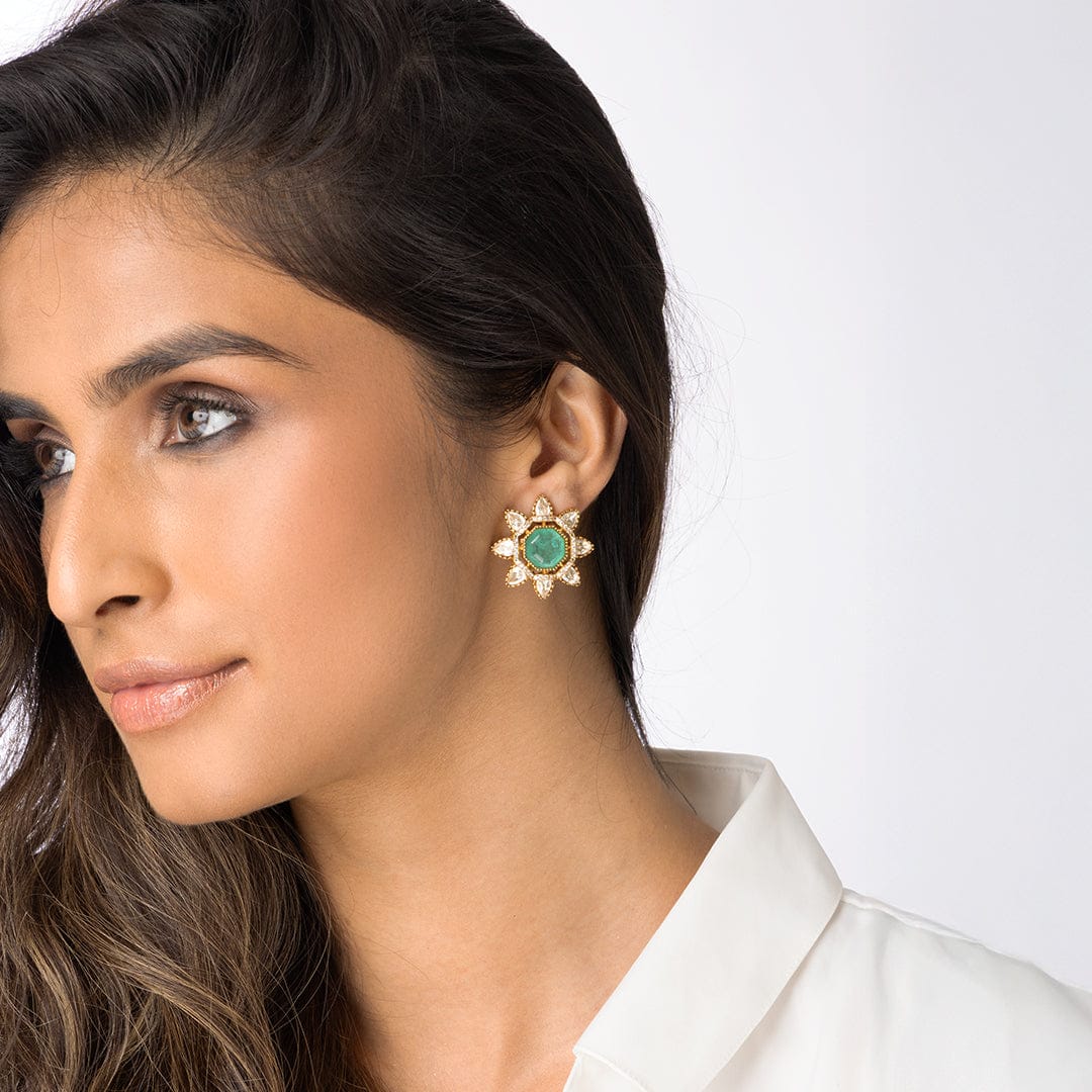 Solitaire Statement Stud Earrings - Image 3