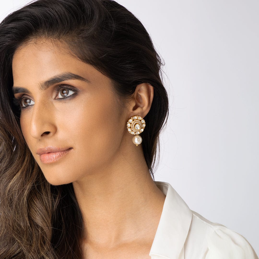 Studded Drop Earrings - Image 3