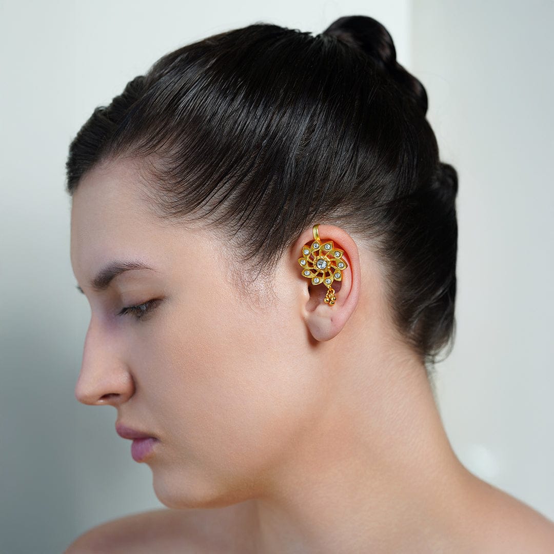Sunburst Gold Ear Cuff Earrings - Image 2