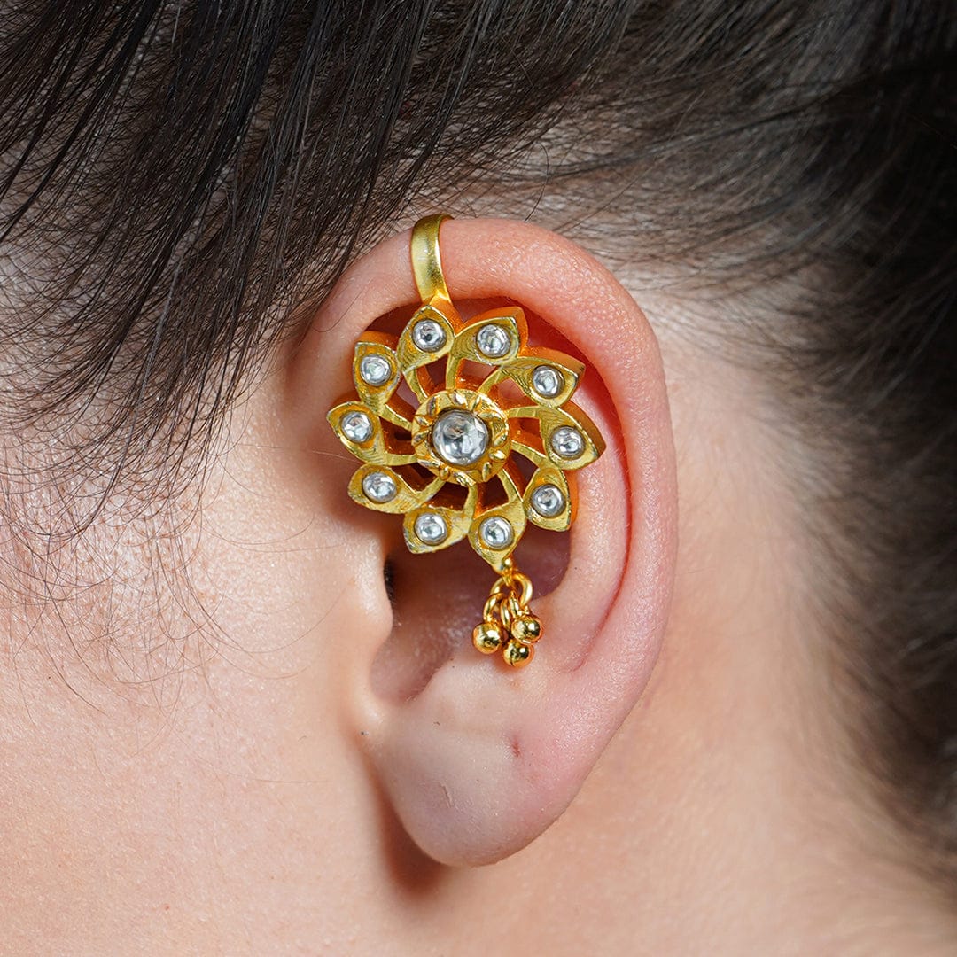 Sunburst Gold Ear Cuff Earrings - Image 3