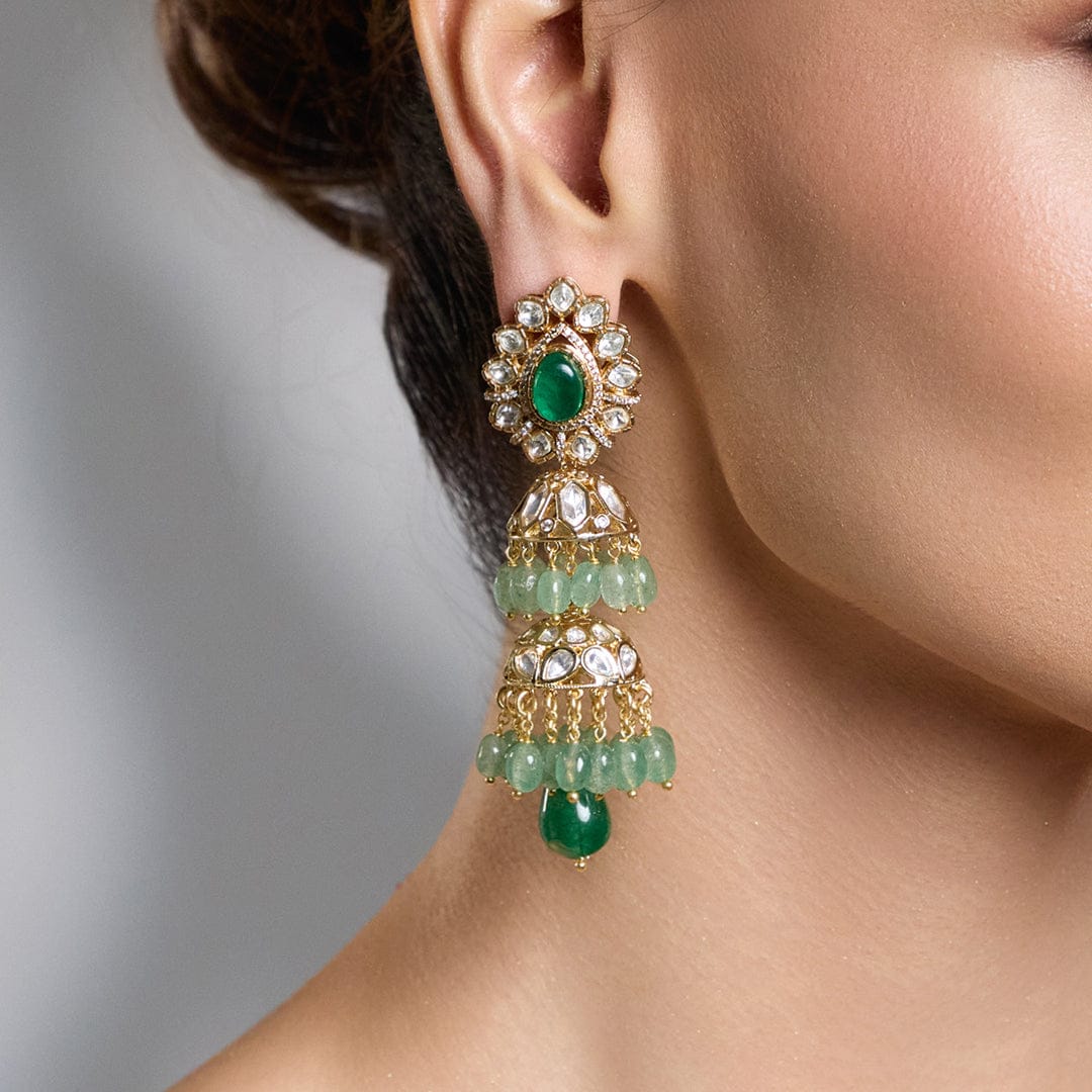 Throne Grace Emerald Long Earrings