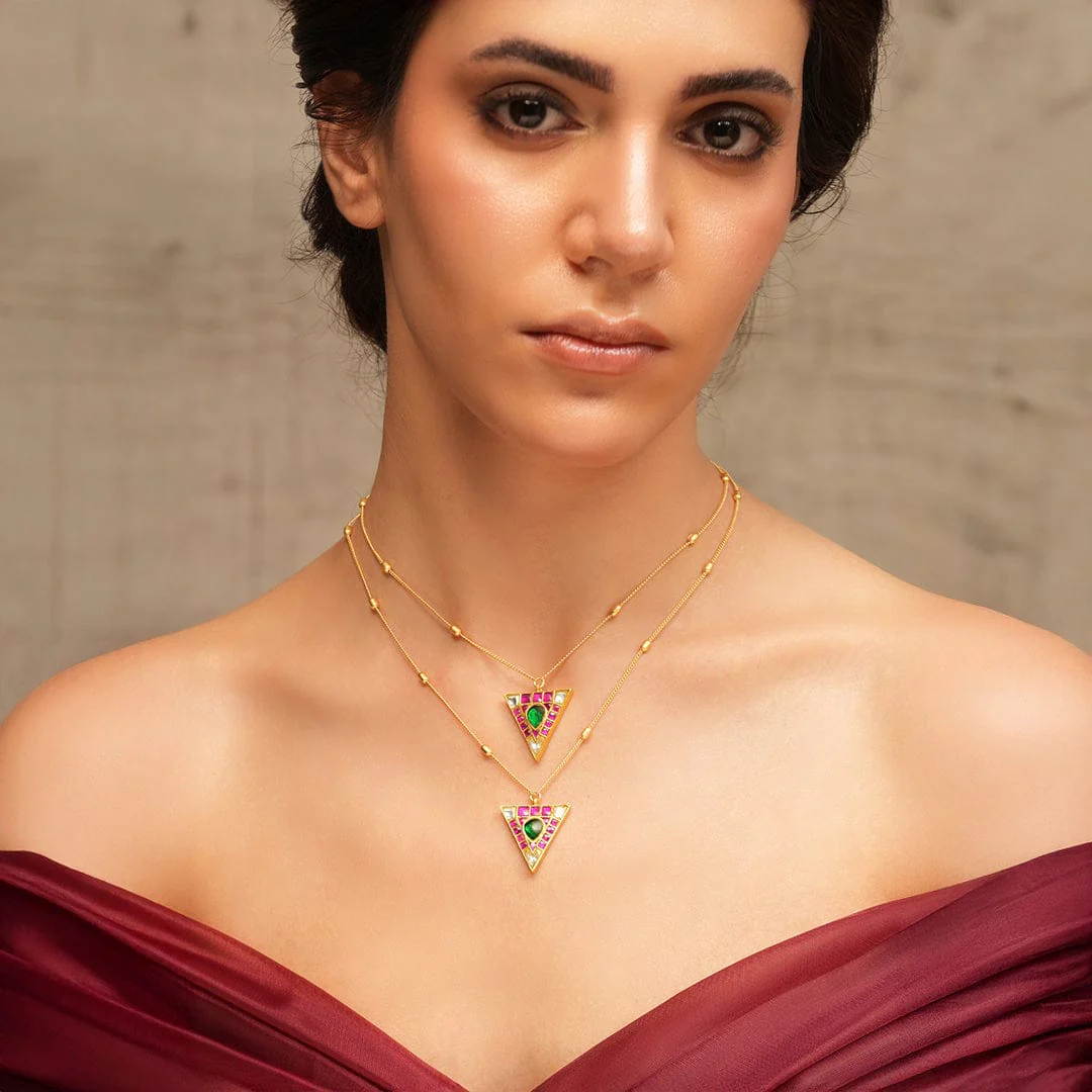 Twin Triad Minimal Necklace - Image 2