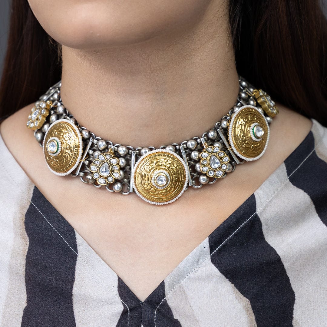 Two-Tone Filigree Choker - Image 3