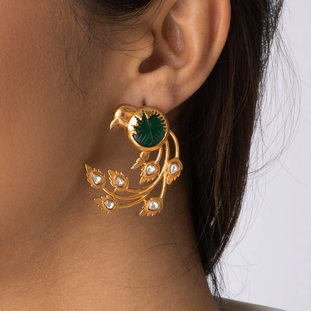 Uncut Stone Earrings - Image 2
