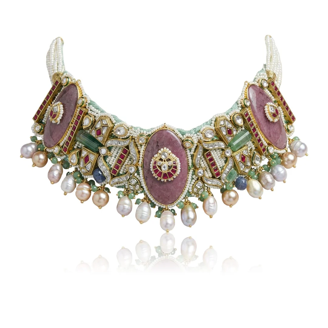 Zarreen Polki Bridal Necklace - Image 4